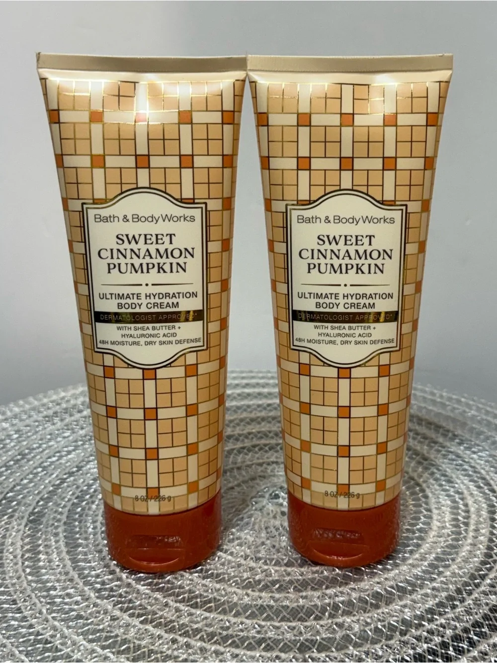 BBW Sweet Cinnamon Pumpkin Body Cream Set of 2 NWT